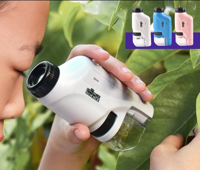 Microscópio Portátil De Mão Para Crianças - Aumenta até 120x - Shop da Aventura